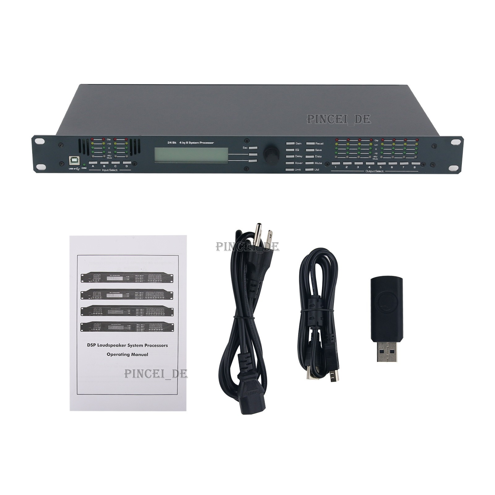 4.8SP 110V/220V 4 Inputs and 8 Outputs Digital Speaker Audio Processor Stage