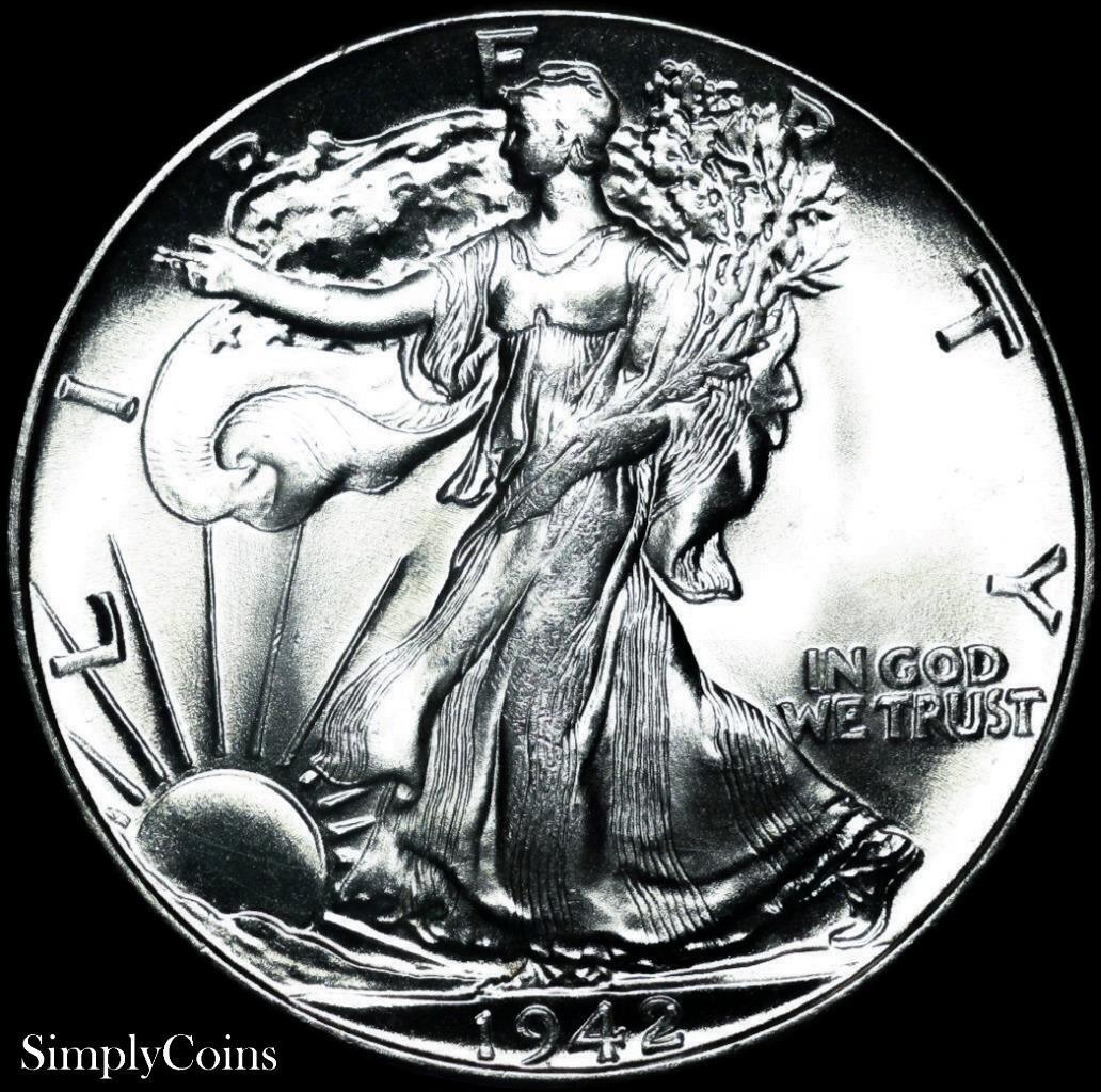 1942 Walking Liberty Half Dollar CHOICE BU Uncirculated US Silver Coin MQ
