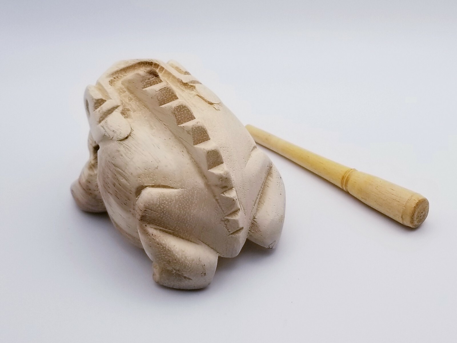 Hand carved wood Croaking frog percussion sound  3 " long about 2" wide
