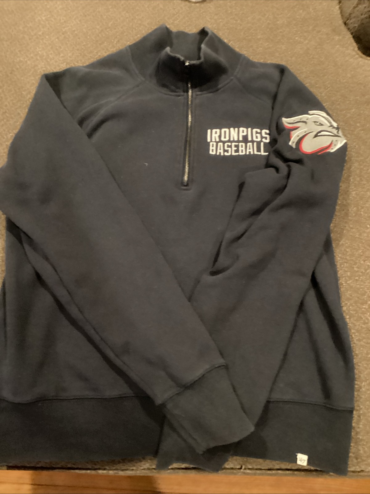 Lehigh Valley Iron Pigs 47 Brand Quarter Zip Sweatshirt Womens L Excellent Cond
