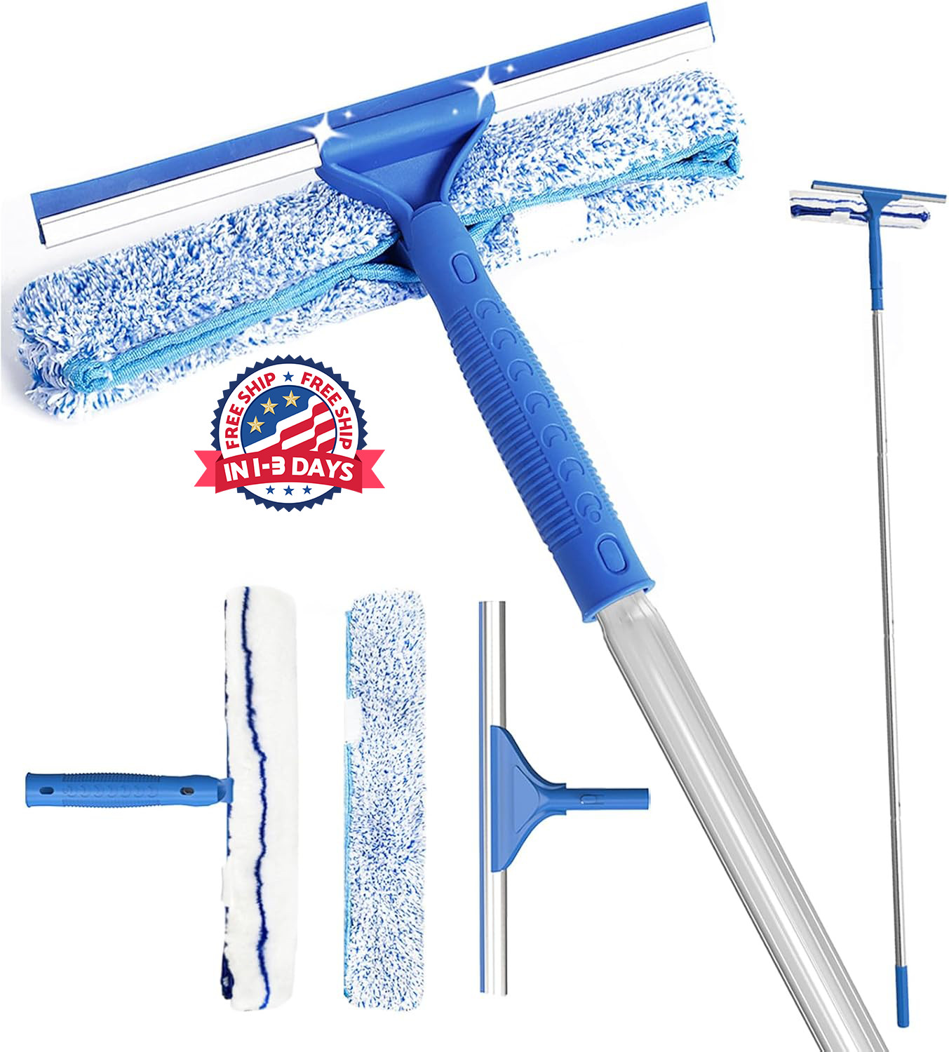 Squeegee for Window Shower Glass Door Cleaning, VOUBIEN Household Squeegee Windo