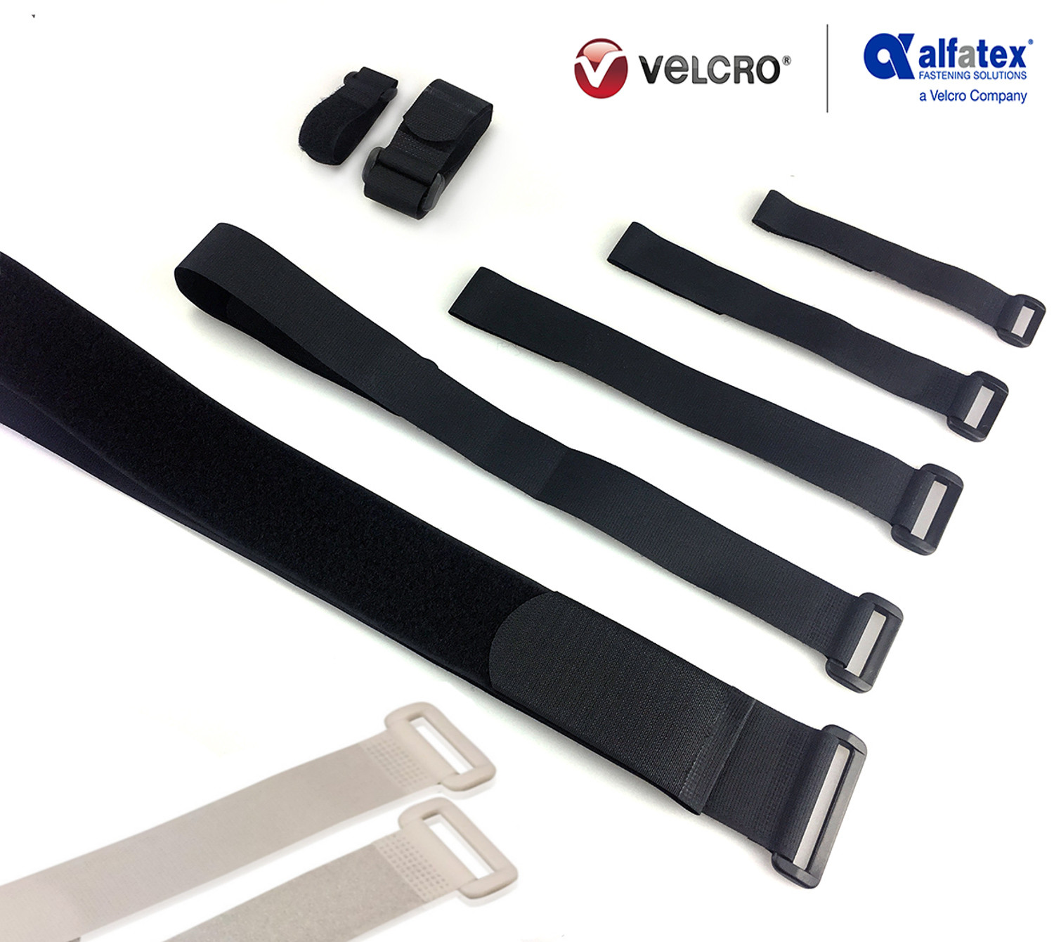 VECLRO Brand Straps plastic Buckle Band luggage Strap Black or White