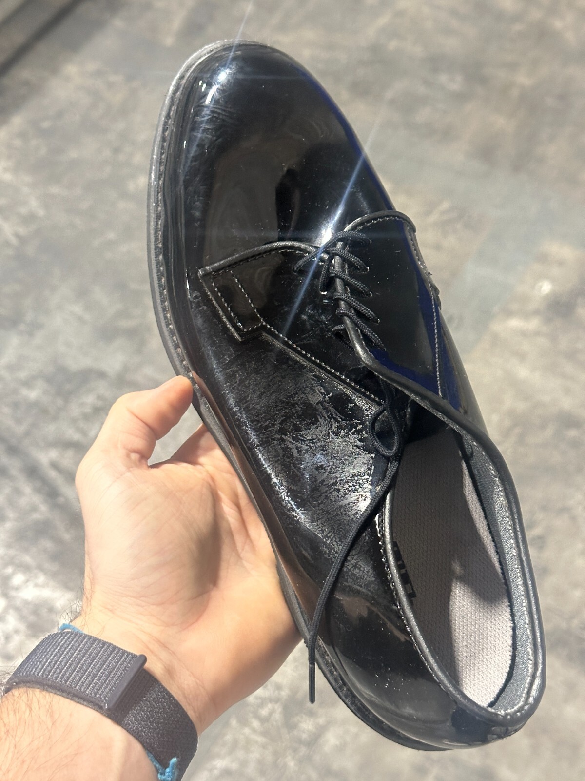 10 EEE - BATES US Military High Gloss Oxford Shoes Dress Shoe ASU Uniform VIBRAM