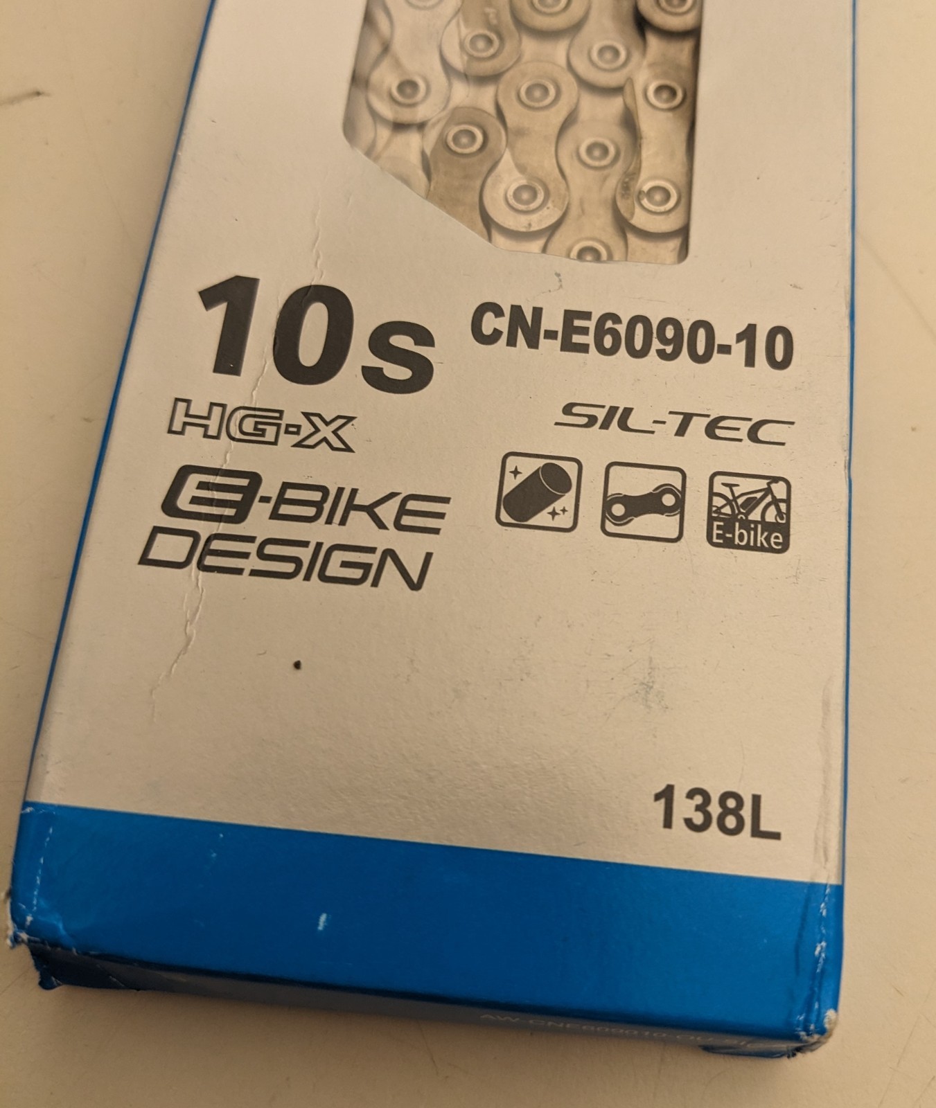 Shimano STEPS CN-E6090-10 Ebike Chain - 10-Speed, 138 Links, Silver