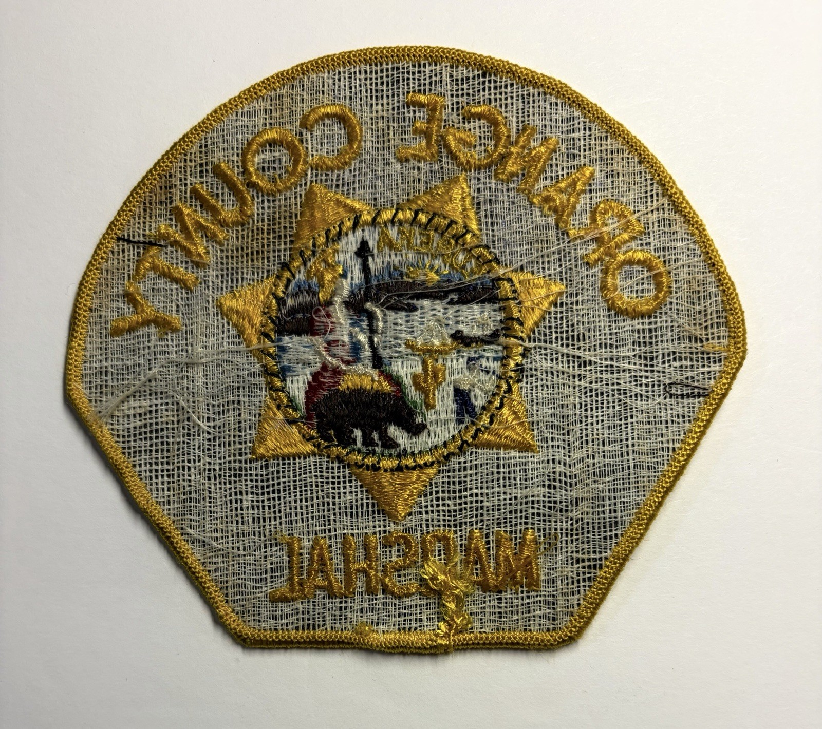 VINTAGE DEFUNCT CALIFORNIA ORANGE COUNTY MARSHAL PATCH #D41