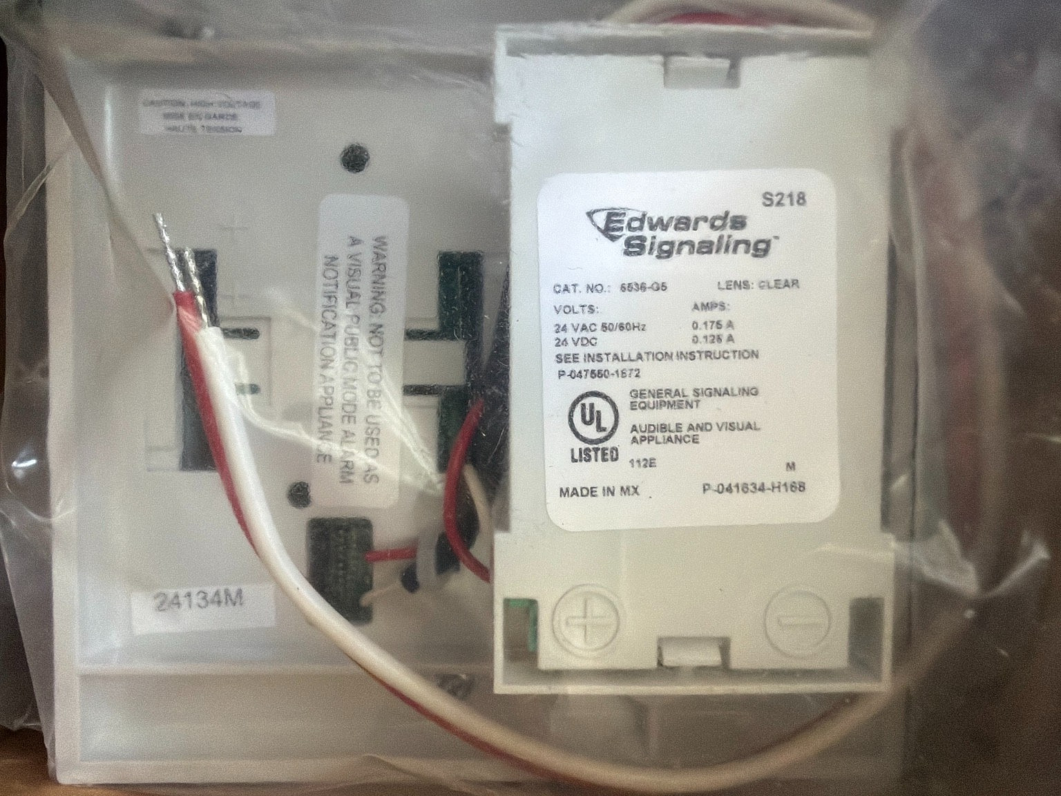 Edwards Signaling 7005-G5 Call for Assistance Kit 24VAC Horn Strobe Push Button