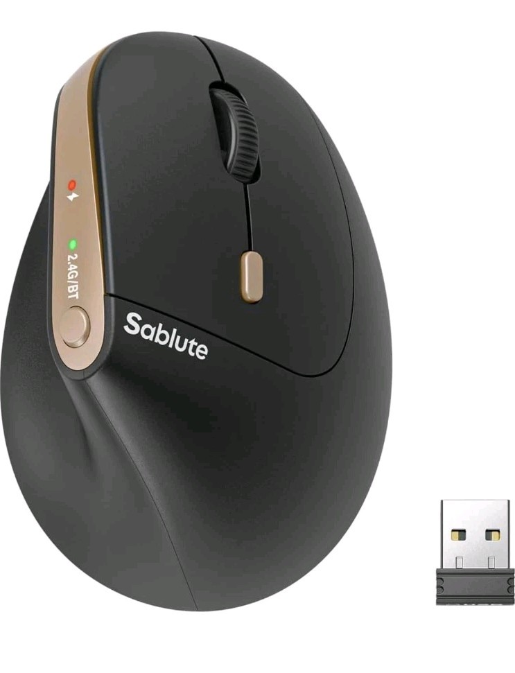 SABLUTE MAM3 Ergonomic Mouse, Bluetooth Mouse for small，medium, Black