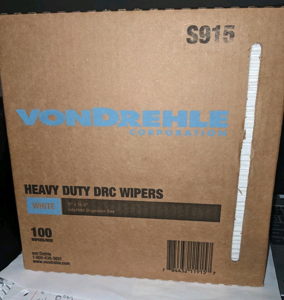 100 Count - Von Drehle Corporation 9" x 16.5" Heavy Duty DRC Wipers S915- New