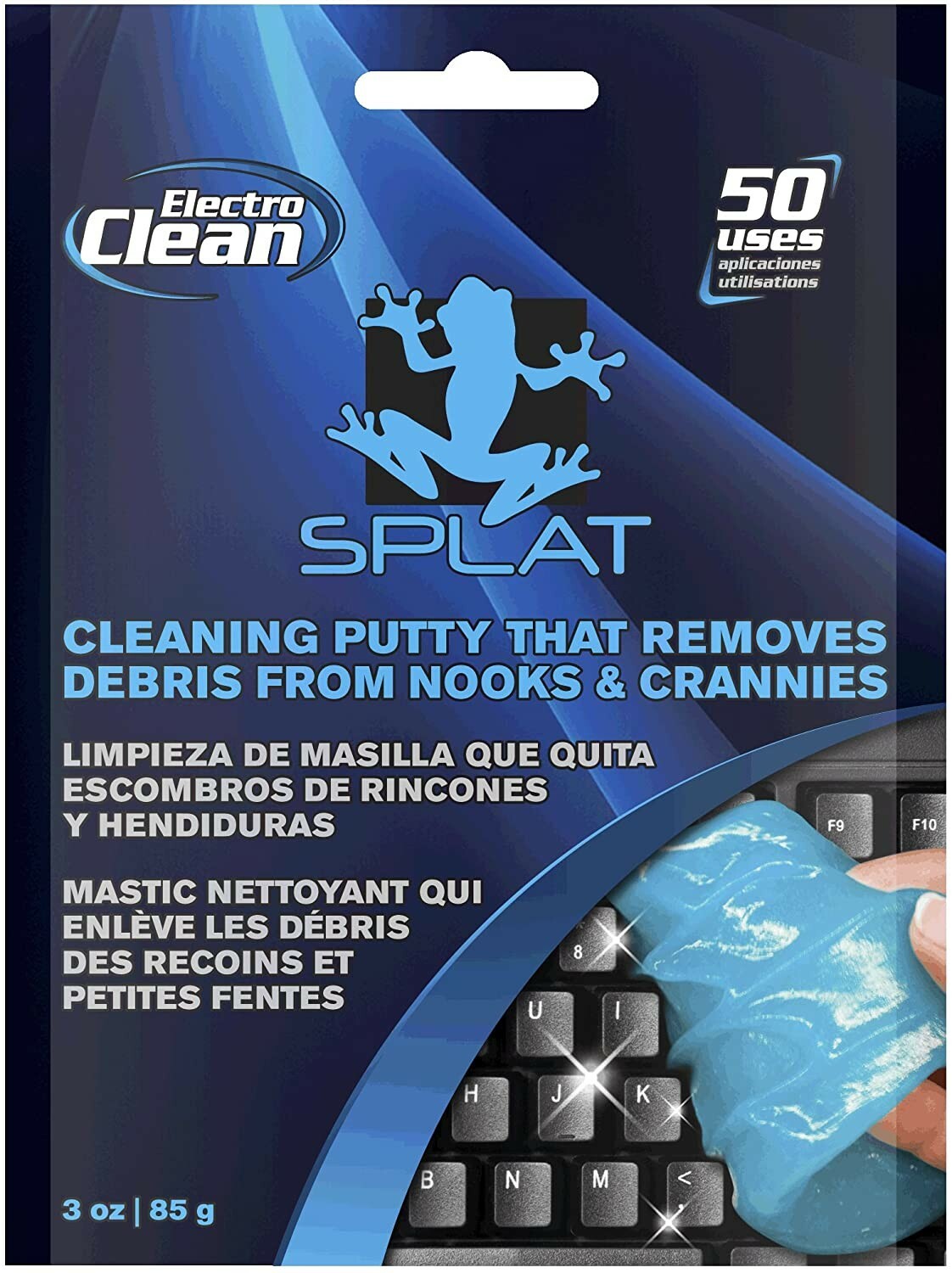 Vdera Splat Blue Electro Clean Cleaning Putty - 3 oz. - SPLAT-EC-3P