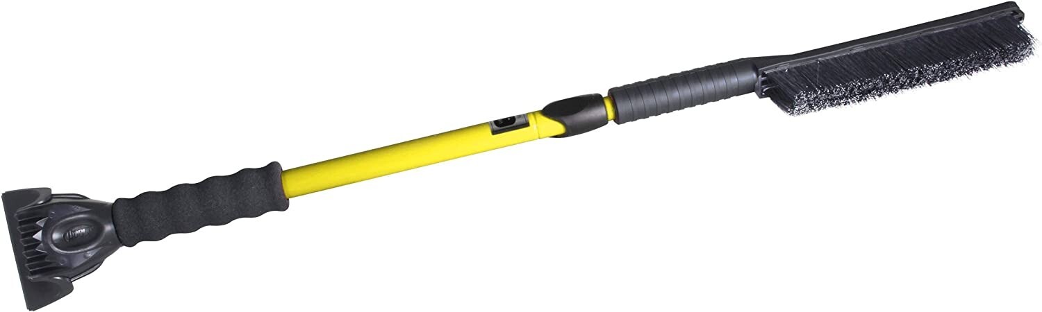 Hopkins Sub-Zero 13054 Twist-Lock Ice Chisel Telescopic Snow Brush, 42" - YELLOW