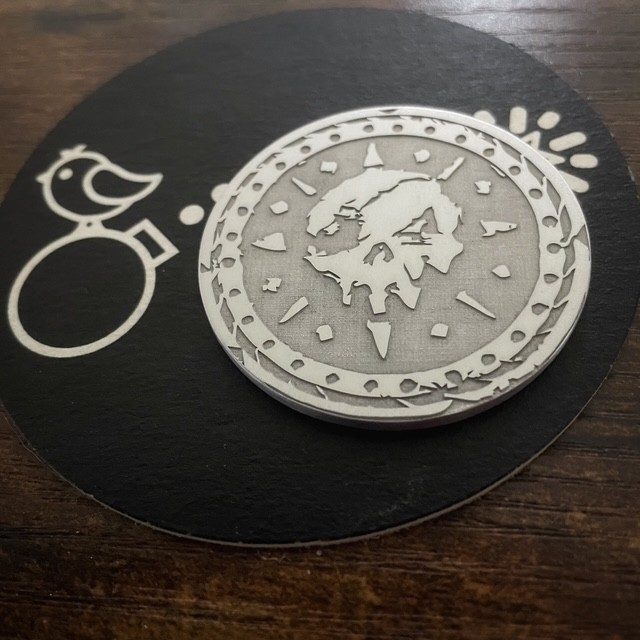SEA OF THIEVES Pirate Coin 1.5” Laser Engraved Aluminum Golf Ball Marker!