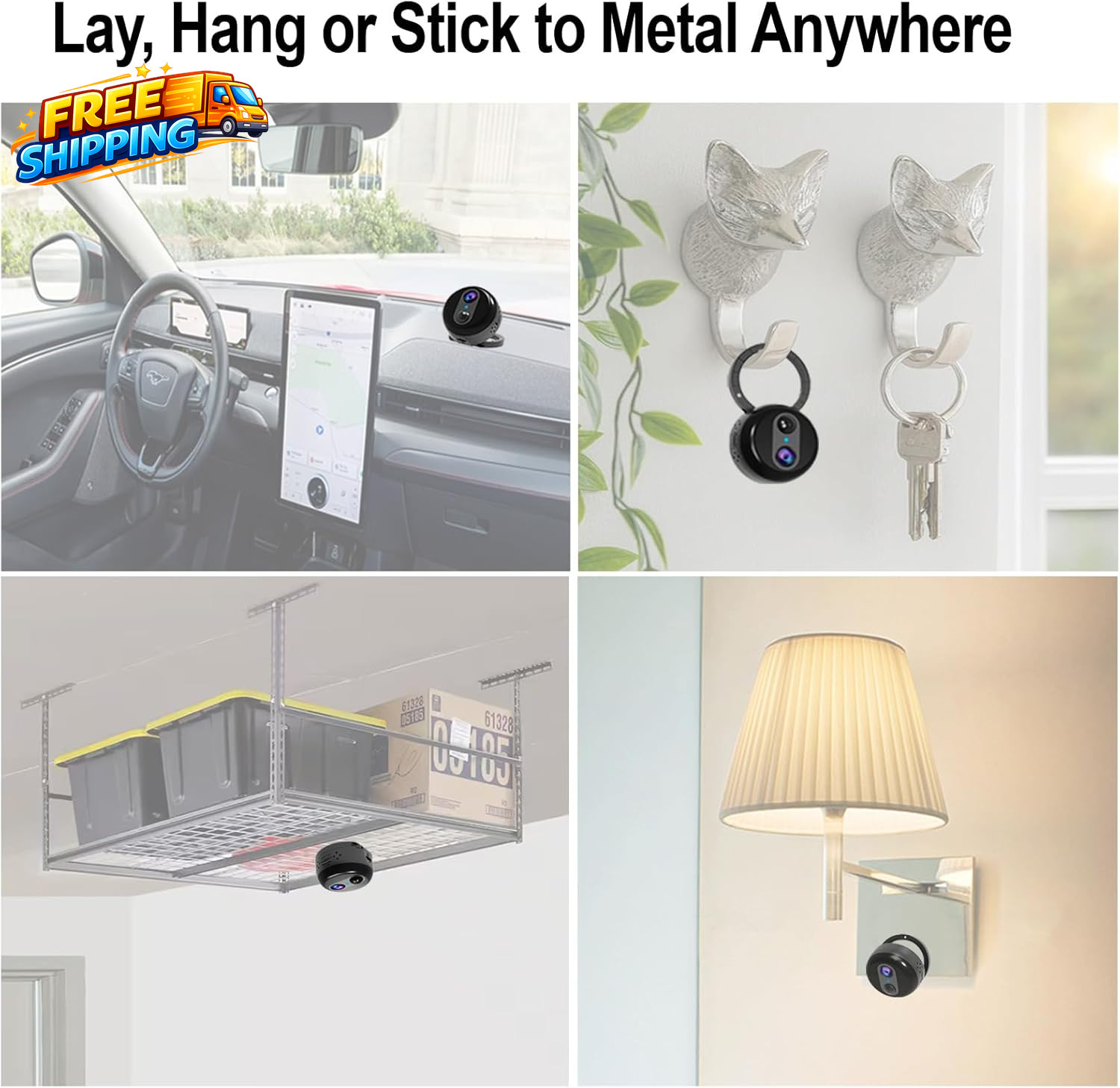 Mini Portable 4G LTE Cellular Security Camera with Magnetic Rotating Mount 4K HD
