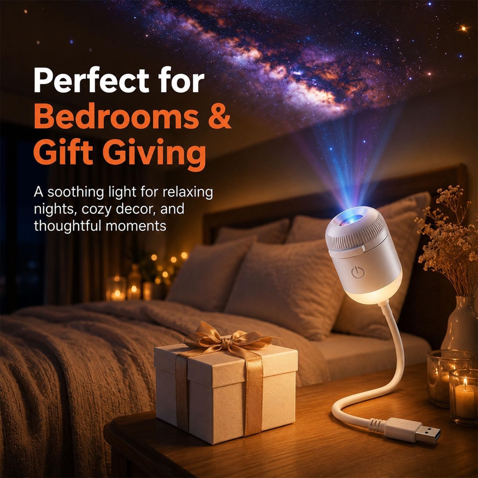 Hd Smart Dynamic 5D Holographic Night Light Projector, Play HD Star Projector