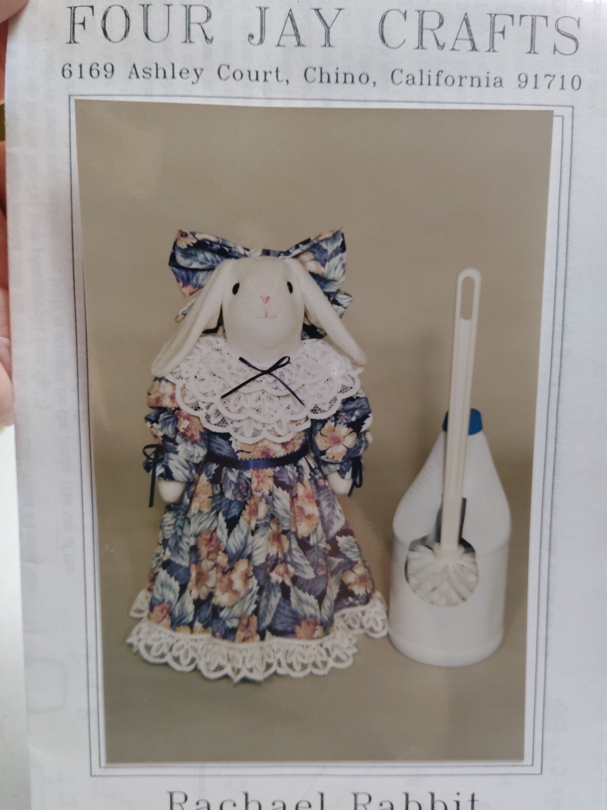 Rachael Rabbit Hide Brush Toilet Cover Four Jay Craft Sewing Pattern Fabric UC