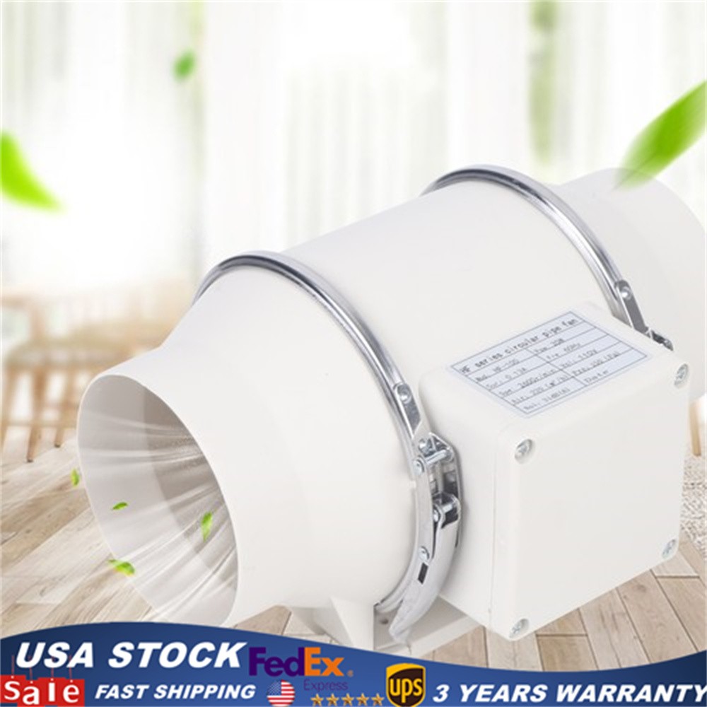 35W 220CFM 4 Inch Inline Duct Fan Tube Ventilation Fan Extractor Exhaust Blower