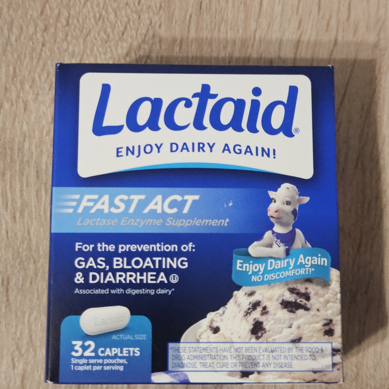 Lactaid Fast Act Lactose Intolerance Caplets with Lactase Enzyme 32 ct 12/2027