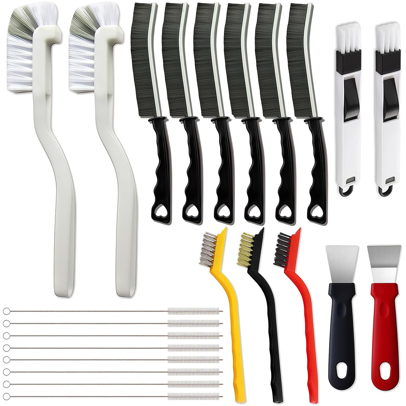 23Pcs Crevice Cleaning Brush Set, Hard Bristle Scrub Brushes Tools for Deep C...