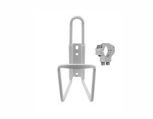 NEW! ABSOLUTE GENUINE ALLOY BICYCLE HANDLEBAR MOUNT BOTTLE CAGE IN WHITE.