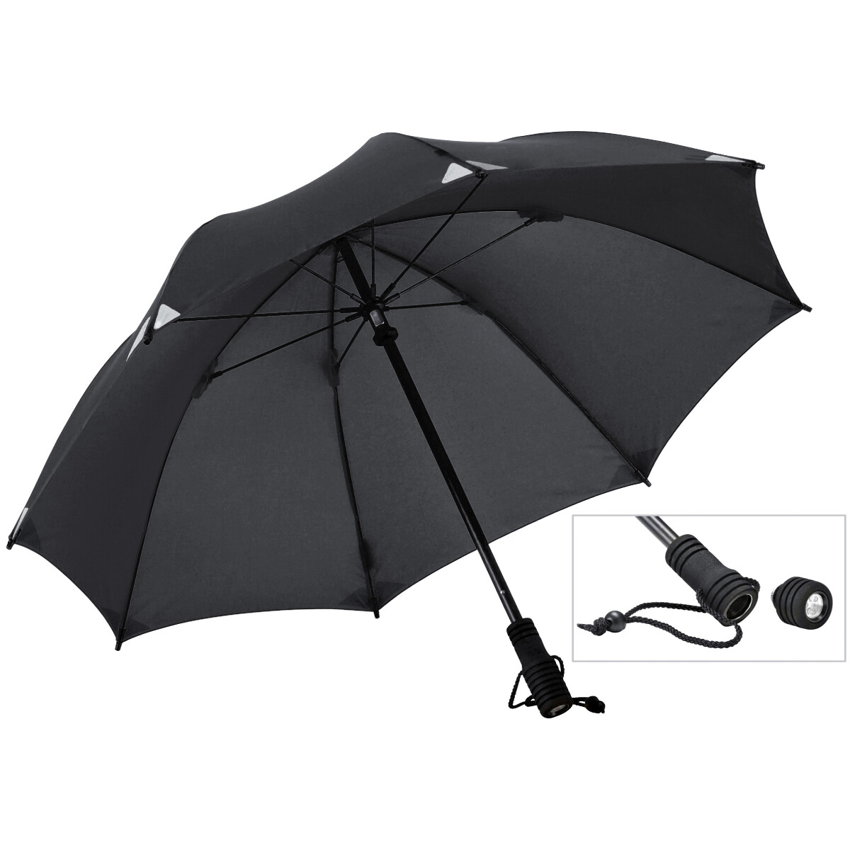 EuroSCHIRM Swing Flashlight Umbrella (Reflective Black) Lightweight Hiking