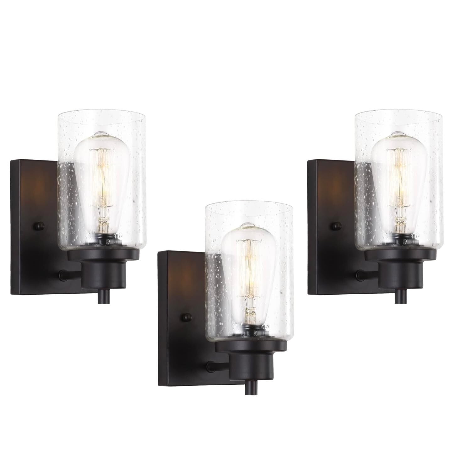 3 Pack Bath Vanity Light Fixtures Wall Sconce, Modern Indoor Bathroom Wall Li...