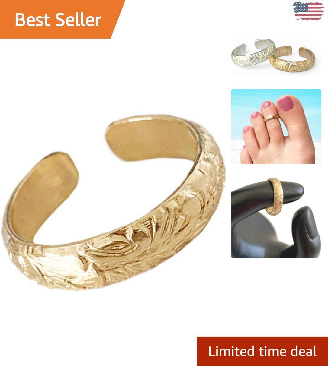 Tropical Coastal Adjustable Toe Ring - Elegant Summer Jewelry for Women