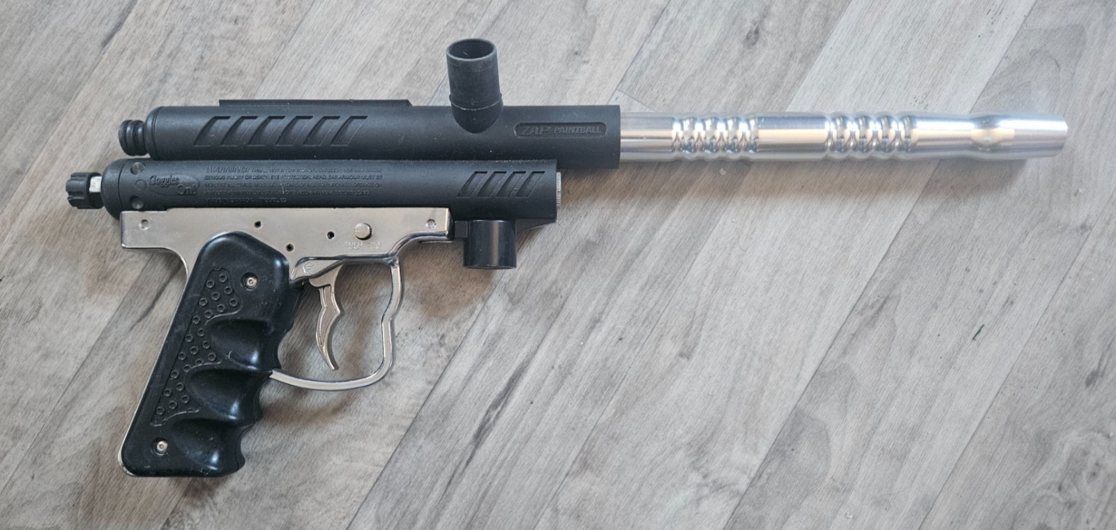 PAINTBALL GUN AND BARREL,  PRE-OWNED ZAP PAINTBALL GUN