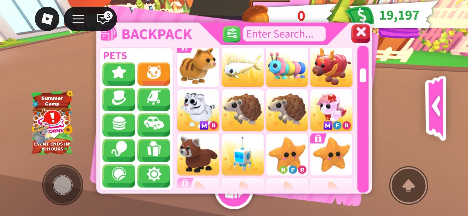 Roblox Adopt Me! Backpack Pets Inventory Game Item Asset NFR MFR