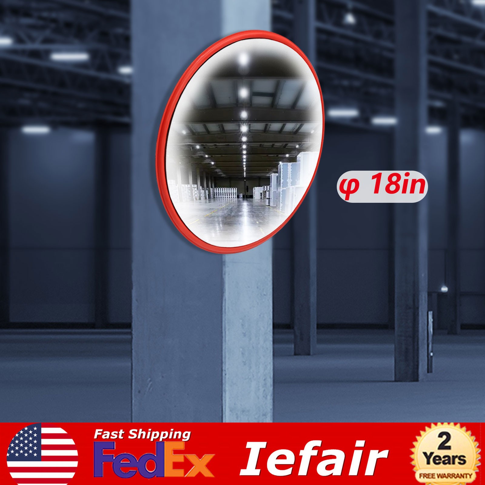 18" Safety Convex Mirror 230° Large Round Outdoor Mirror Blind Spot Mirror