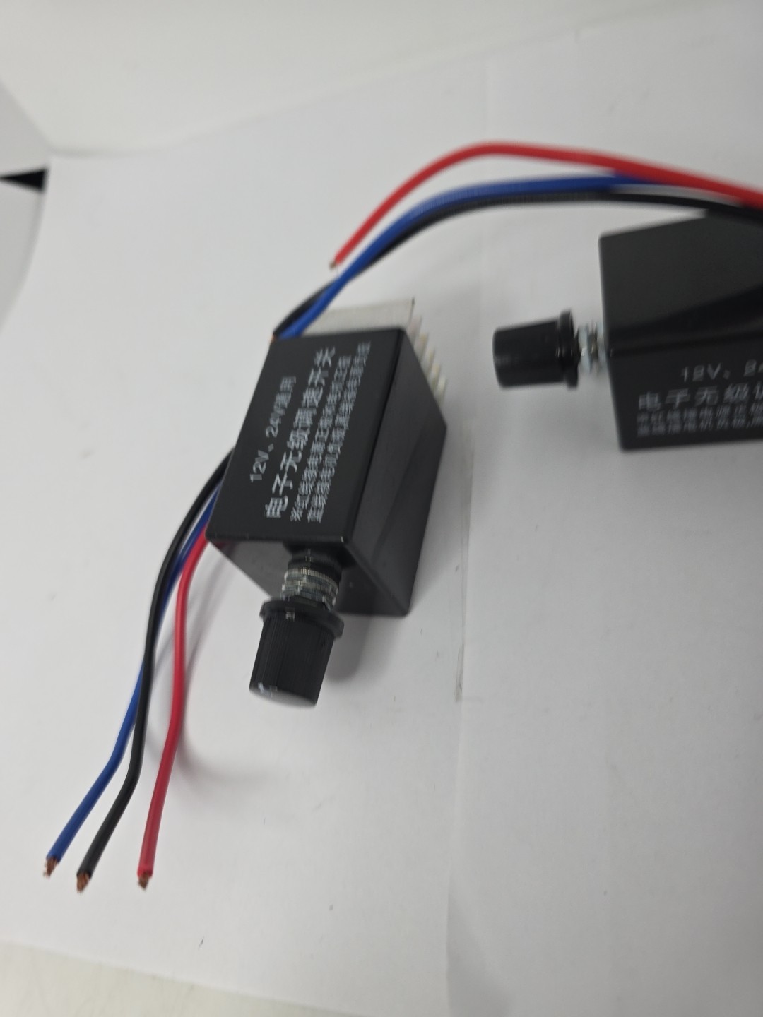 12V/24V DC Motor Speed Controller Universal Knob Screw 2Pk Black. B