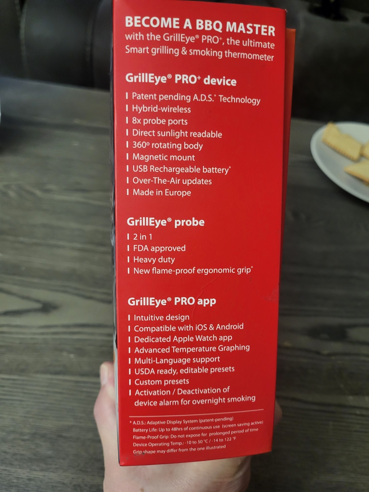 GrillEye Pro+ Professional Grilling & Smoking Thermometer Model GE0003