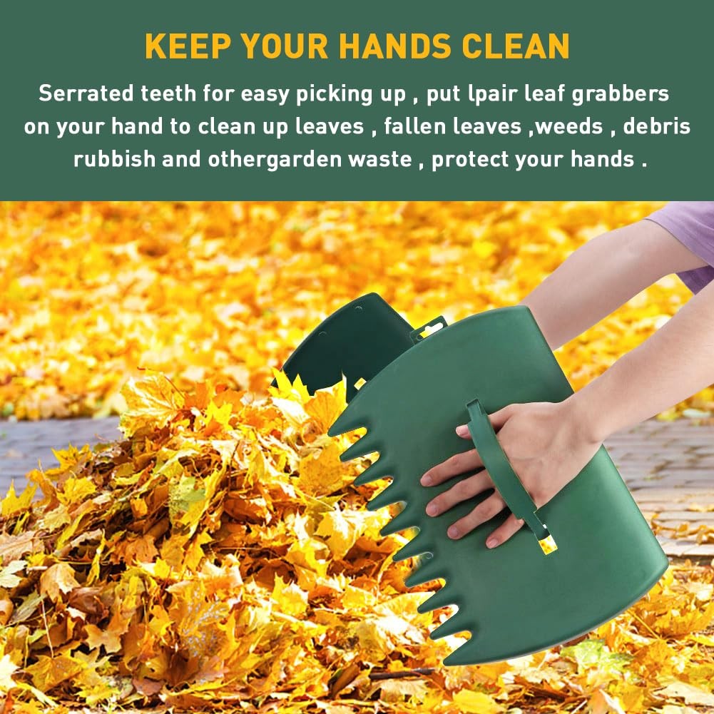 2pcs Leaf Scoops Hand Rakes,Leaf Grabber Rake,Lightweight & Efficient Leaves ...