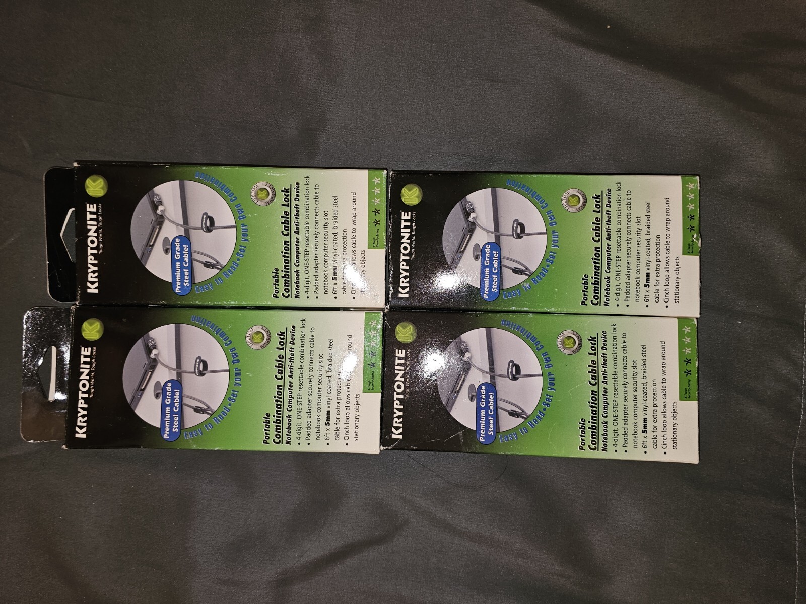 4 New Kryptonite 5mm Key Cable Lock Notebook Computer Anti Theft