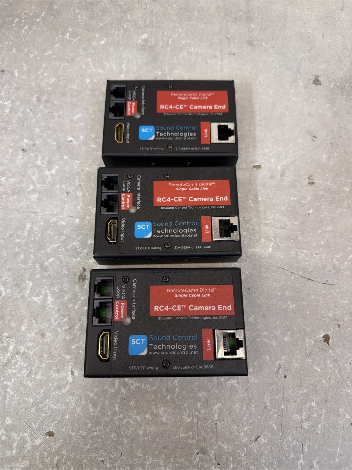Lot of 3 - SCT RC4-CE Camera-End Extender Units Sound Control Tech