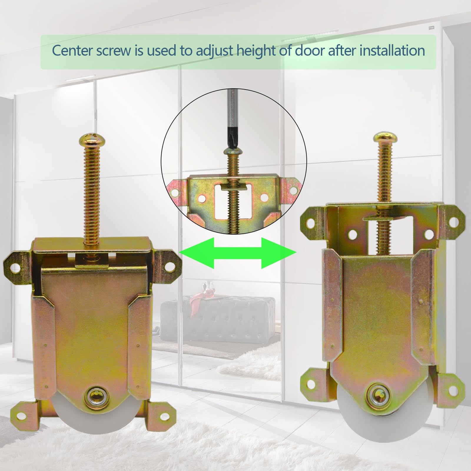 Sliding Mirror Closet Door Rollers Replacement Hardware Fits Contractors Part...