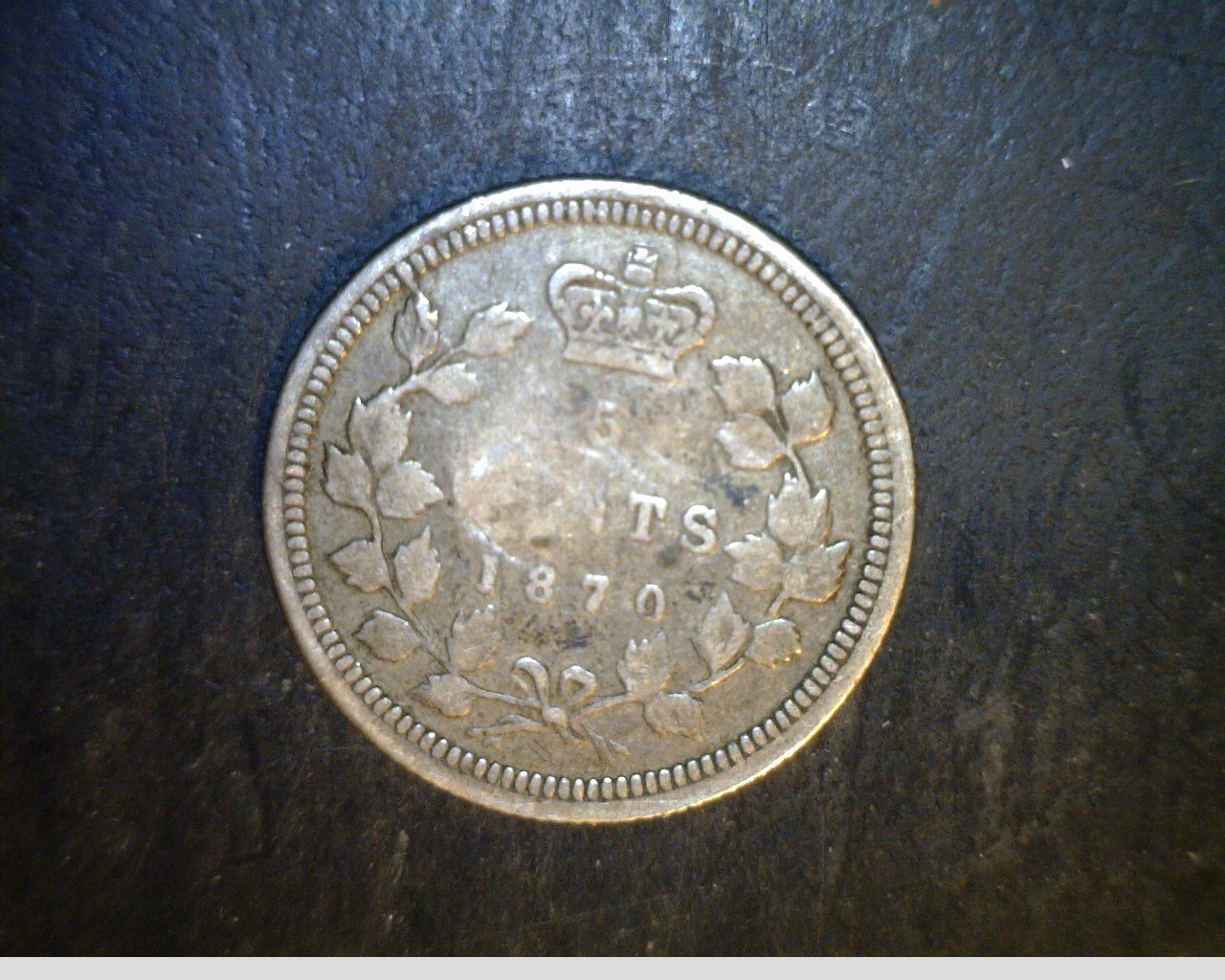 1870 Canada, 5 Cents, .0346  oz Silver (Can-442)