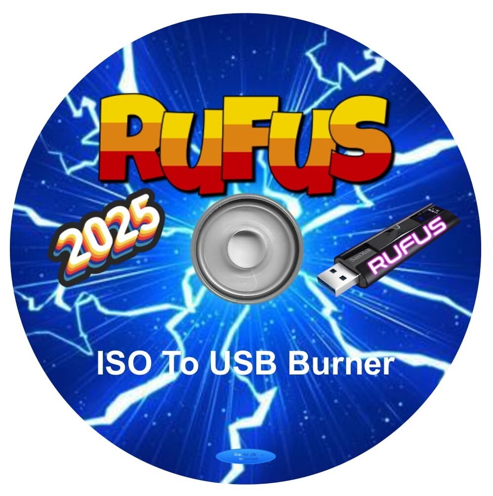 RUFUS 4.9 2025 Edition USB ISO Burning Software ~ ISO to USB Burner CD