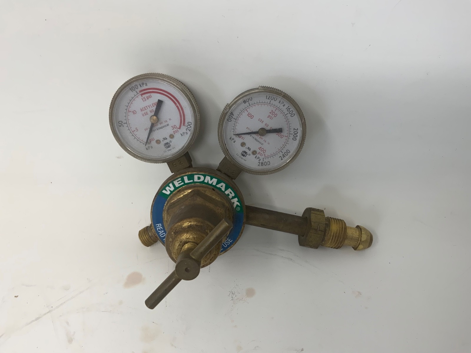 Weldmark Acetylene Heavy Duty Regulator 250-15-510 Pre-Owned