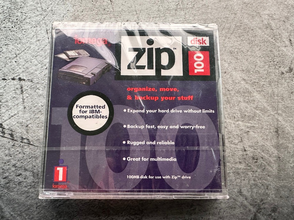Iomega Zip Disk 100 MB Formatted for IBM factory sealed