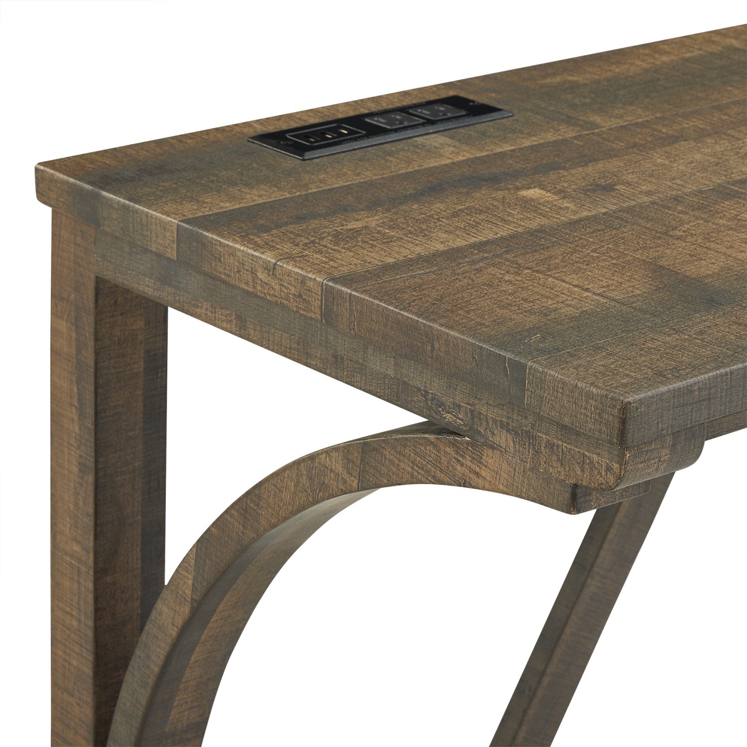 Modern 4 Piece Bar Table Set w/ 3 Saddle Bar Stools & USB Ports for Small Spaces