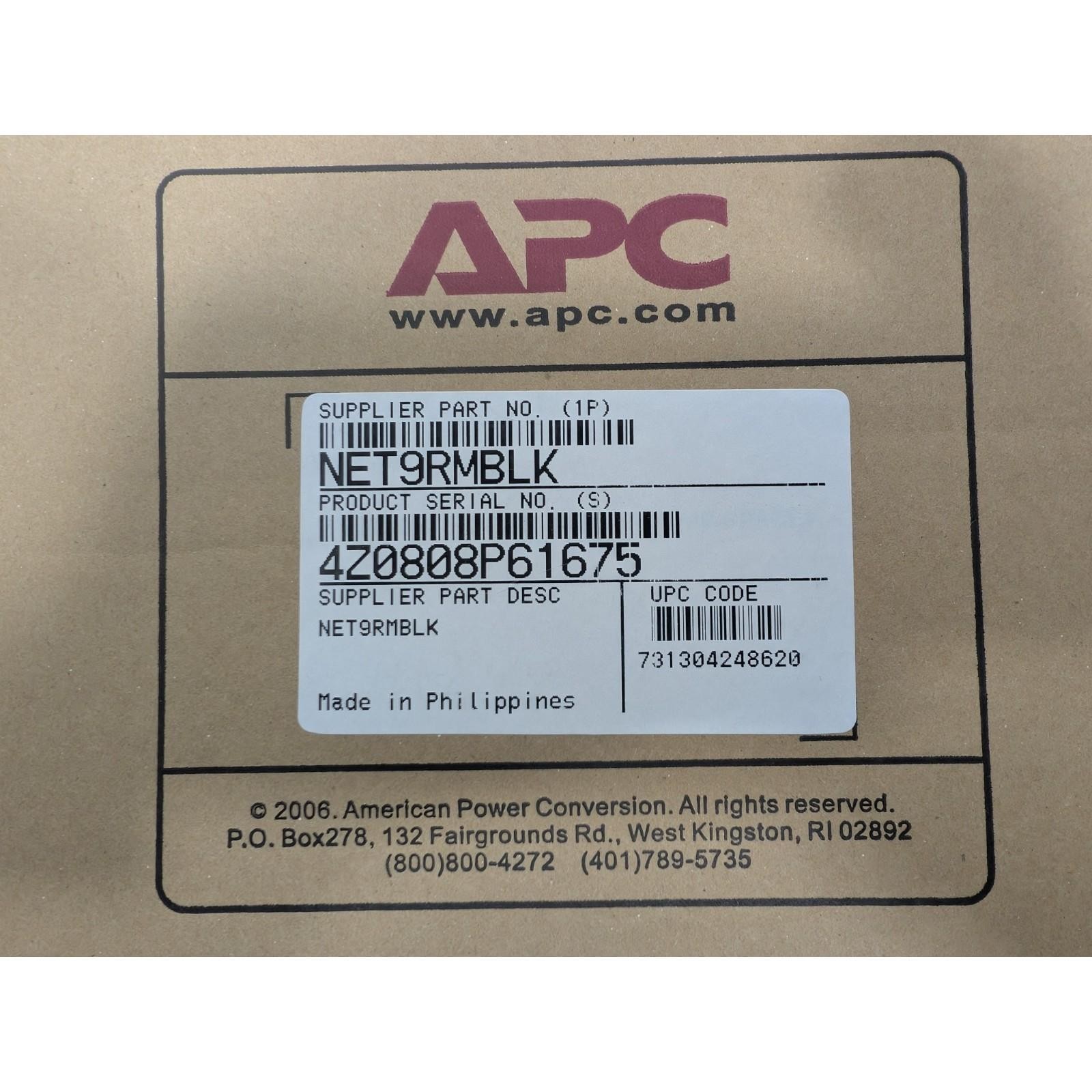APC NET9RMBLK SurgeArrest 9-Outlet Rack Mount Surge Protector 120V 15A