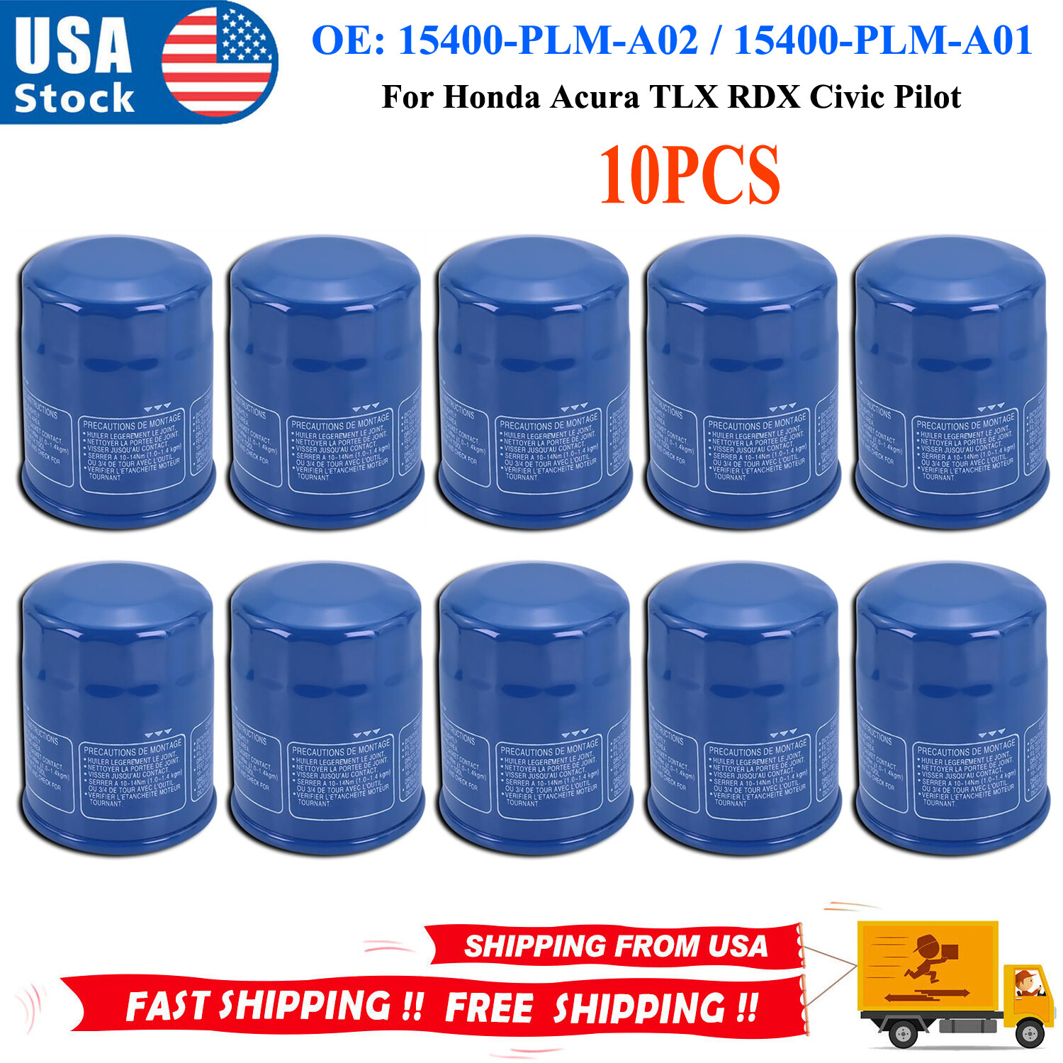 NEW 10 PACK For Honda Acura OE Engine Oil Filter 15400-PLM-A02 15400-PLM-A01