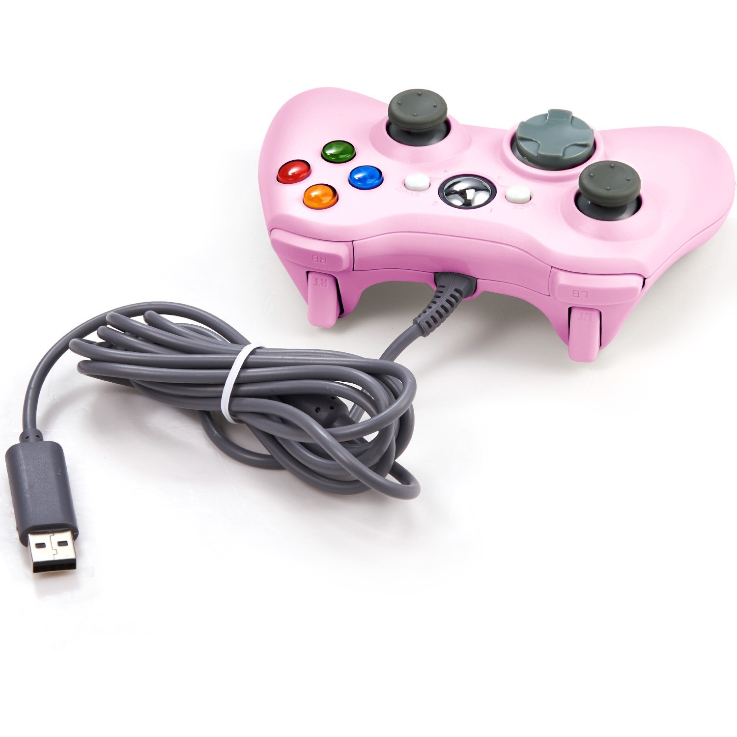 Pink Wired USB Game Controllers Joysticks for Microsoft Xbox 360 PC Windows 10 8