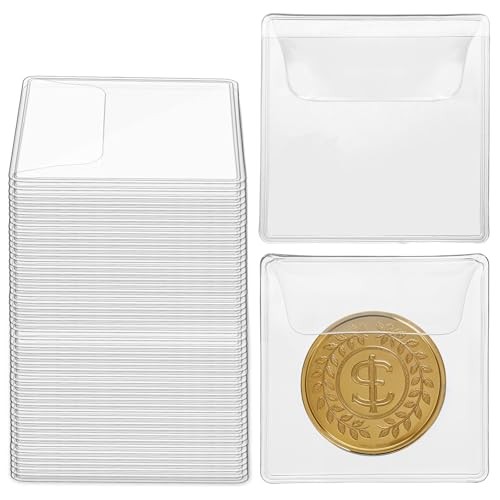 200 PCS Single Pocket Coin Flips Clear Coin Collector Protectors, 2.2x2.2 Inch