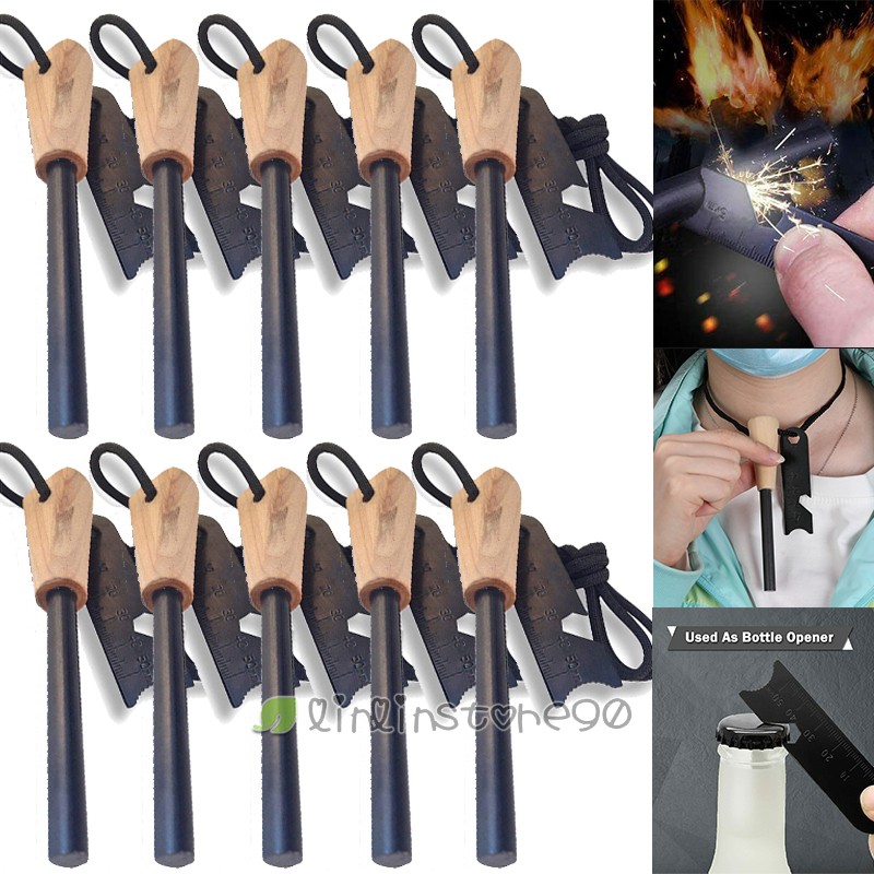 Fire Starter Flint & Steel Striker Bushcraft, Emergency Waterproof Survival Kits
