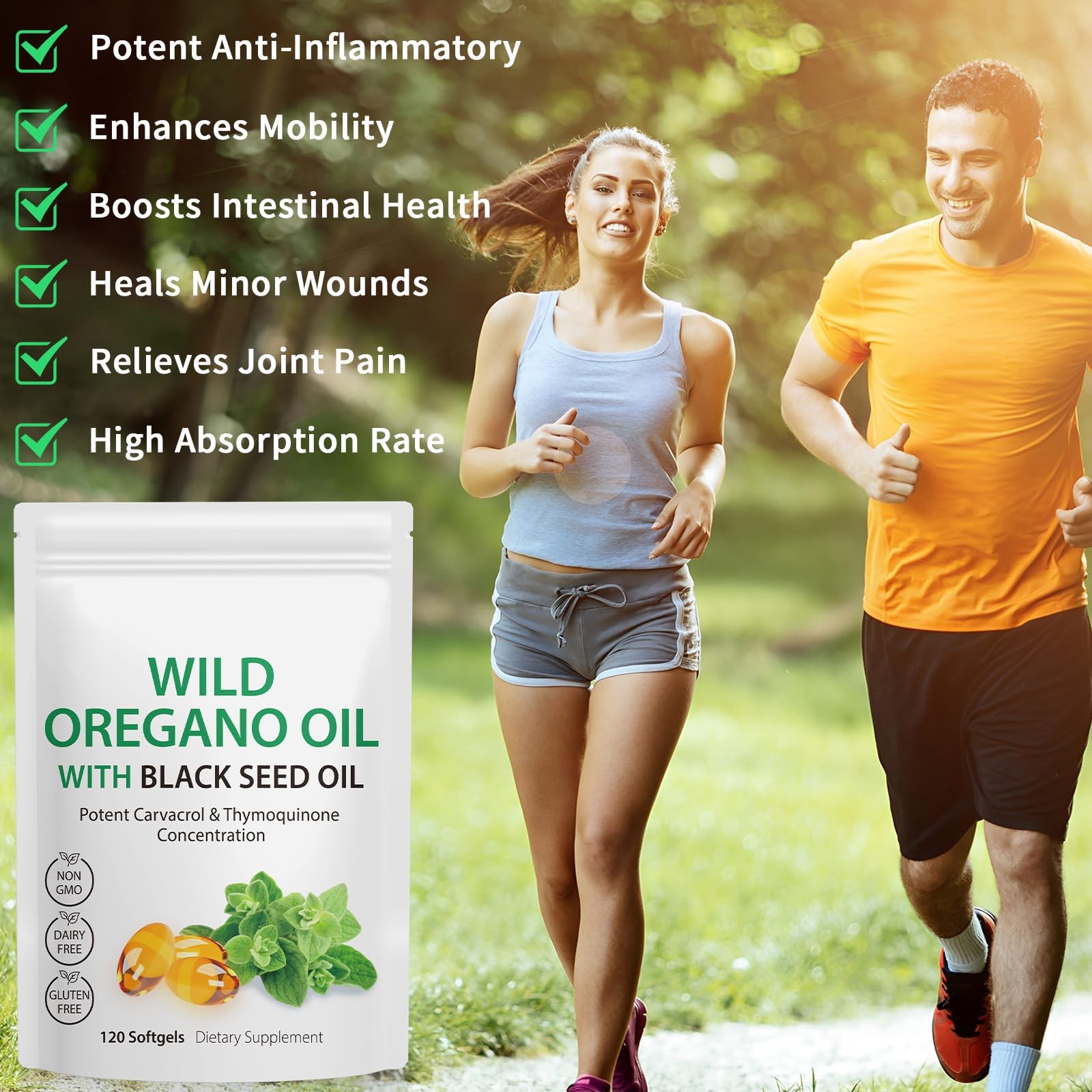 Nyloriaine 120PCS Oil of Oregano with Black Seed 120 Count (Pack 1)