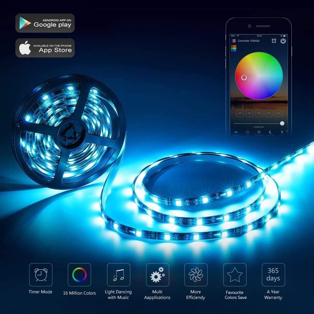 Smart LED WiFi Controller, Updated Wireless 24 Keys RF Remote Control for GRB...