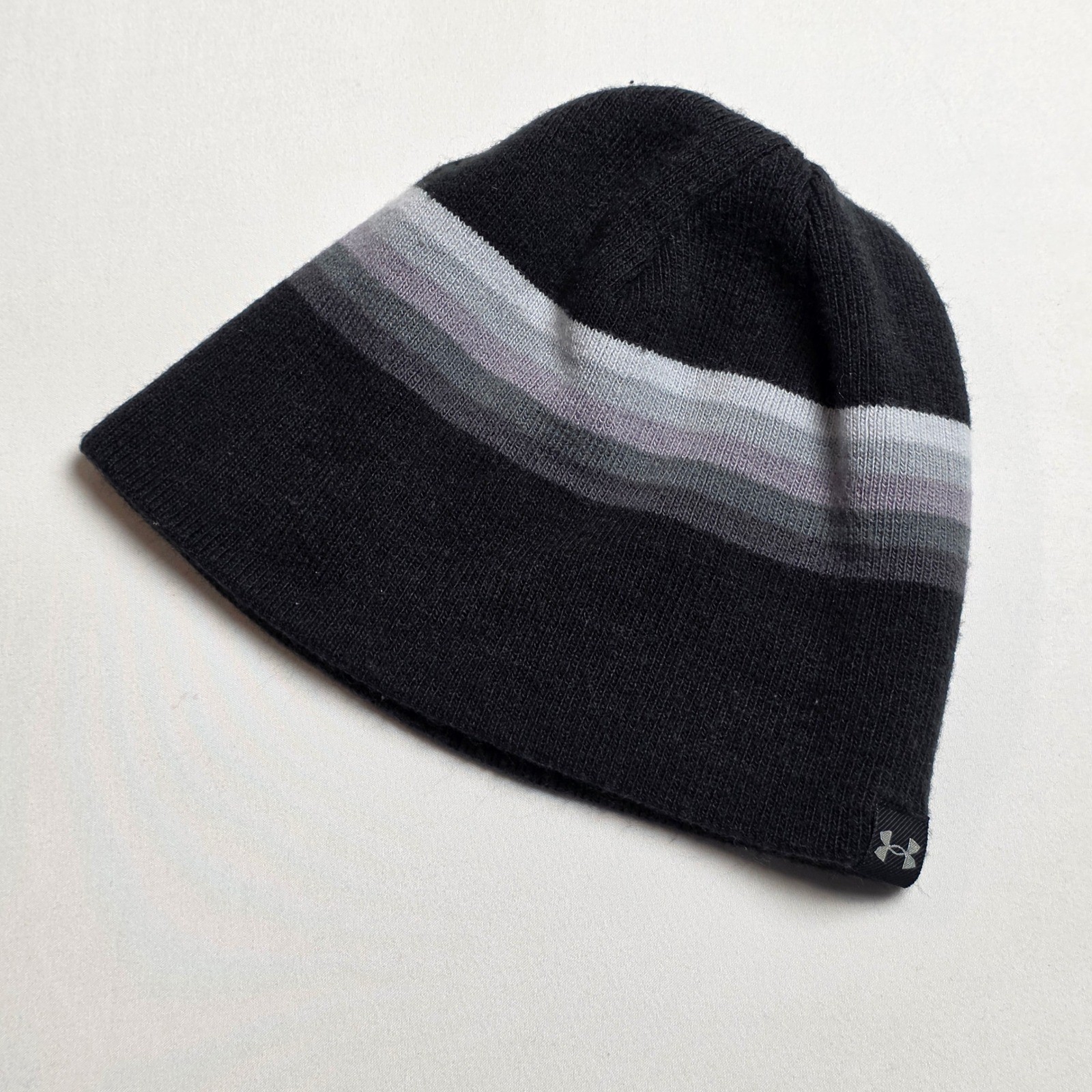 Under Armour Hat Youth One Size Black Acrylic Beanie Cap Knitted Stretch Outdoor