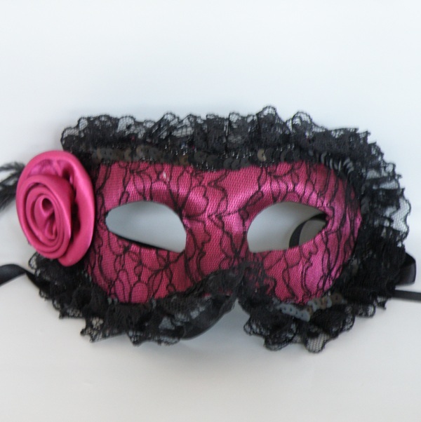 Venetian Face Masquerade Mask Pink Lace * NEW *