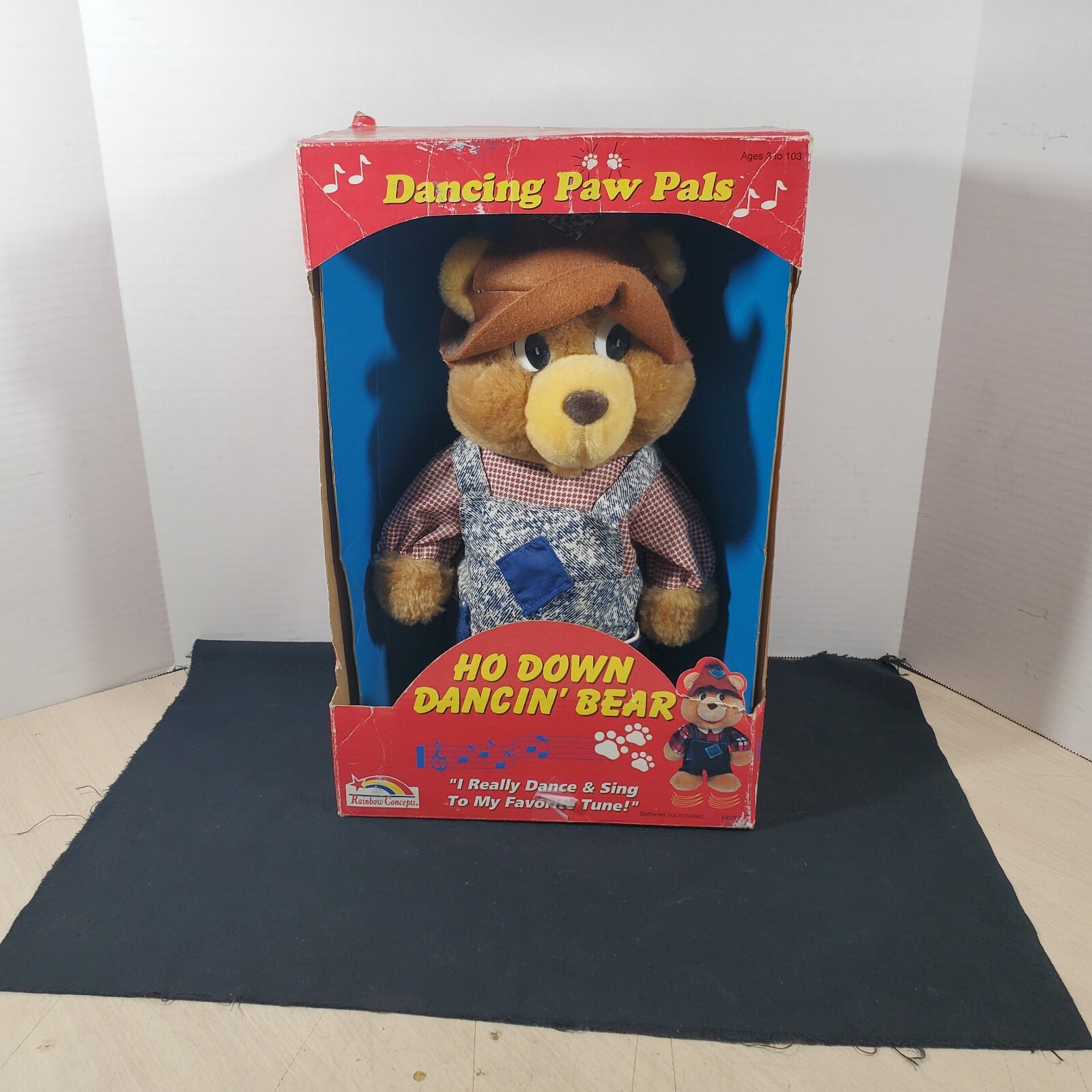 Vintage 90's Rainbow Concepts Dancing Paw Pals Ho Down Dancig' Teddy Bear Toy