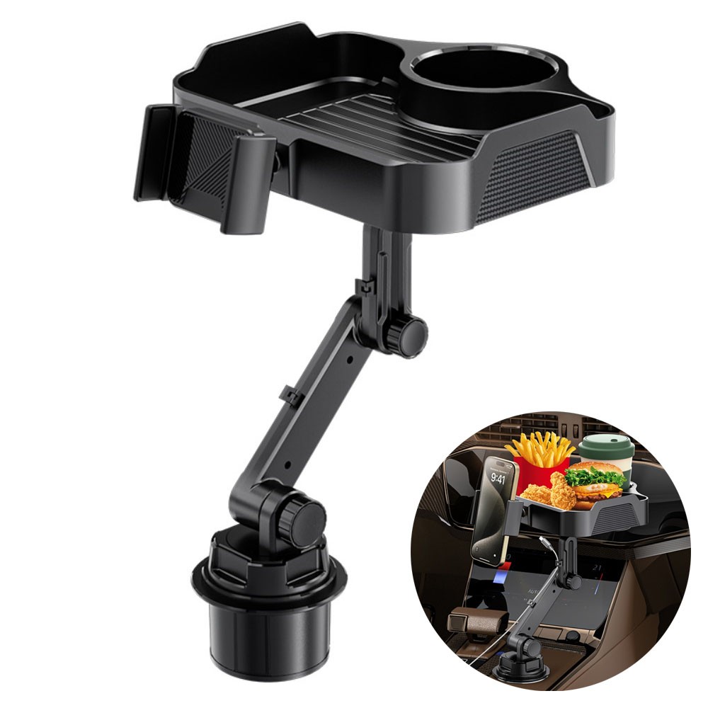 4 in 1 Universal 360 Rotation Car Mount Phone Holder Cup Holder Food Table Tray